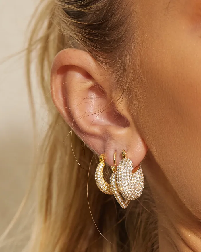 PreStyled Sets Luv Aj Pave Mini Donut Hoops Gold