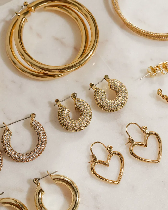 PreStyled Sets Luv Aj Pave Mini Donut Hoops Gold