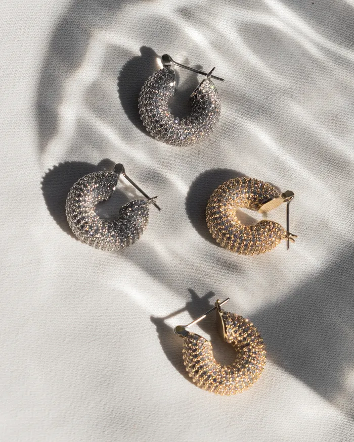 PreStyled Sets Luv Aj Pave Mini Donut Hoops Gold