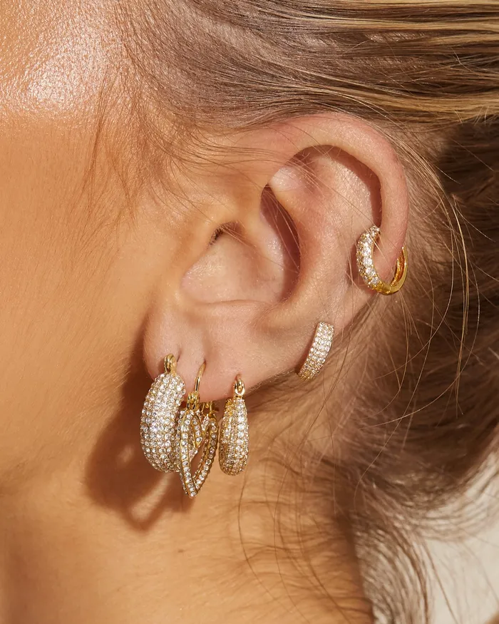 PreStyled Sets Luv Aj Pave Mini Donut Hoops Gold