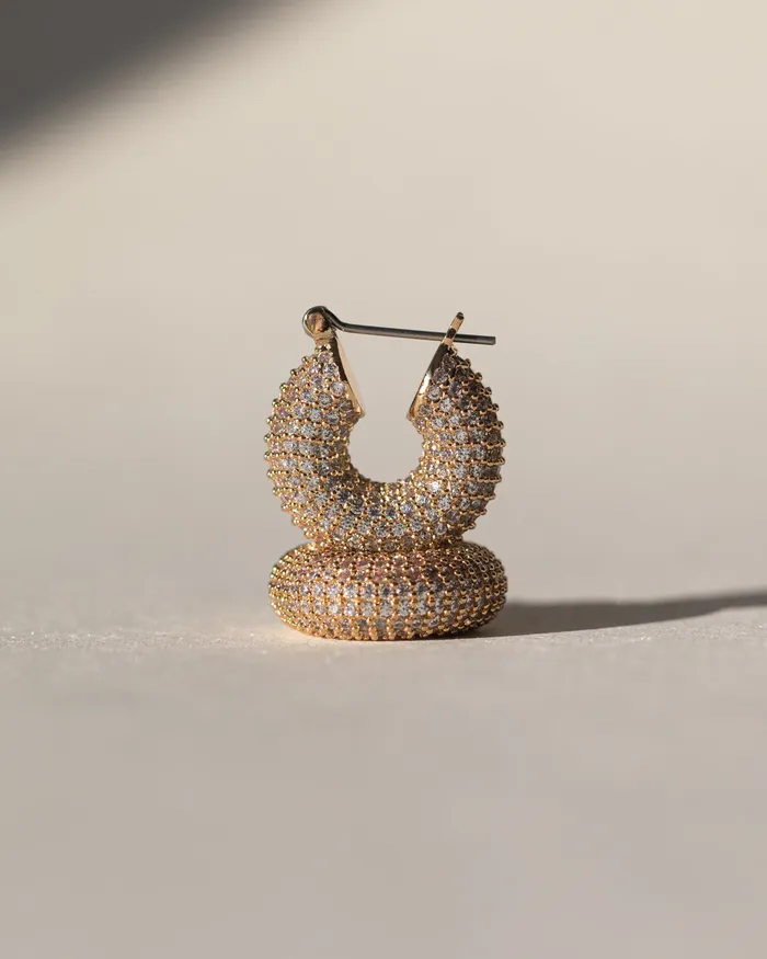 PreStyled Sets Luv Aj Pave Mini Donut Hoops Gold