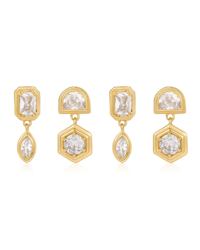 PreStyled Sets Luv Aj Stellar Bezel Studs Set Gold