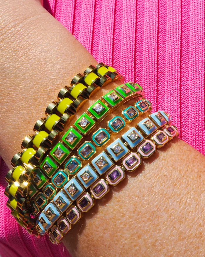 Pyramid Stud Tennis Bracelet Baby Blue Silver Luv Aj Bracelets Pyramid Stud Tennis Bracelet Baby Blue Silver Luv Aj Bracelets