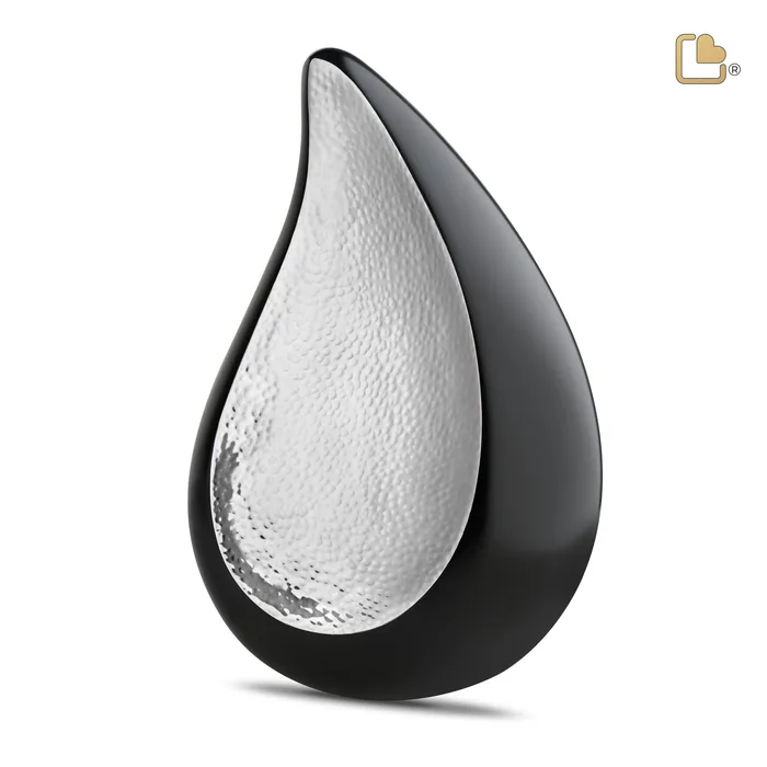Rings Adult TearDrop Hammered Silver Cremation Urn LoveUrns