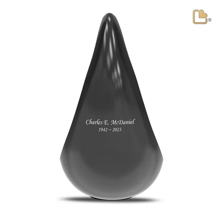 Rings Adult TearDrop Hammered Silver Cremation Urn LoveUrns