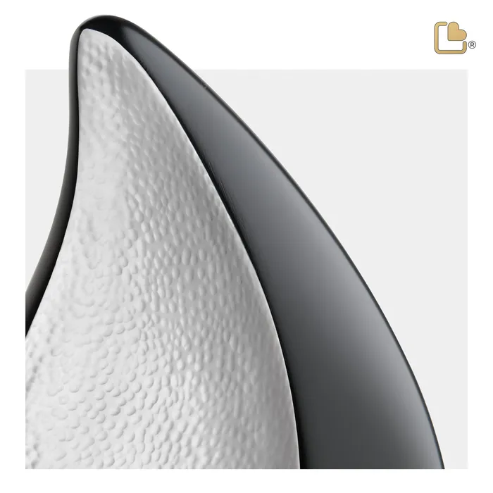 Rings Adult TearDrop Hammered Silver Cremation Urn LoveUrns