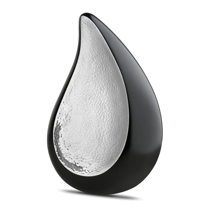 Rings Adult TearDrop Hammered Silver Cremation Urn LoveUrns