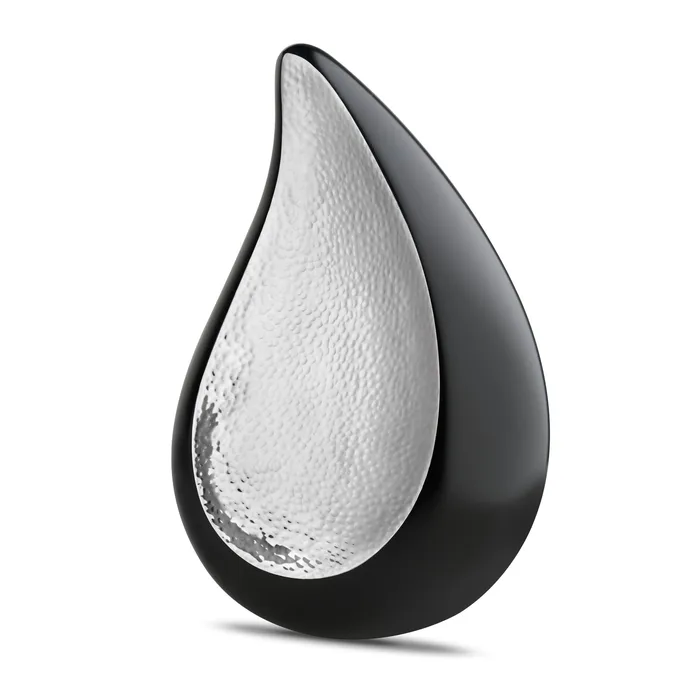 Rings Adult TearDrop Hammered Silver Cremation Urn LoveUrns
