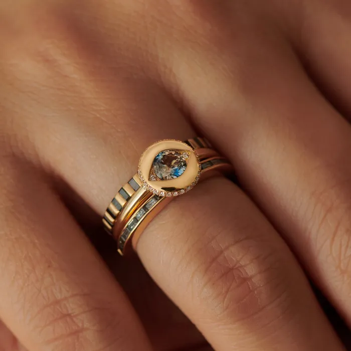 Rings ARTEMER Ayin Parti Sapphire Diamond Ring