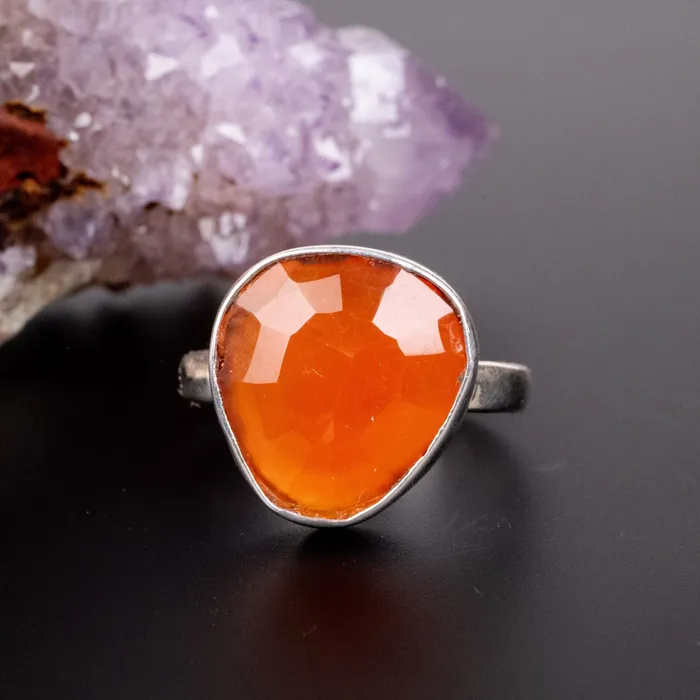 Rings InnerVision Crystals Carnelian Ring 15x14mm Size 7 925 Silver