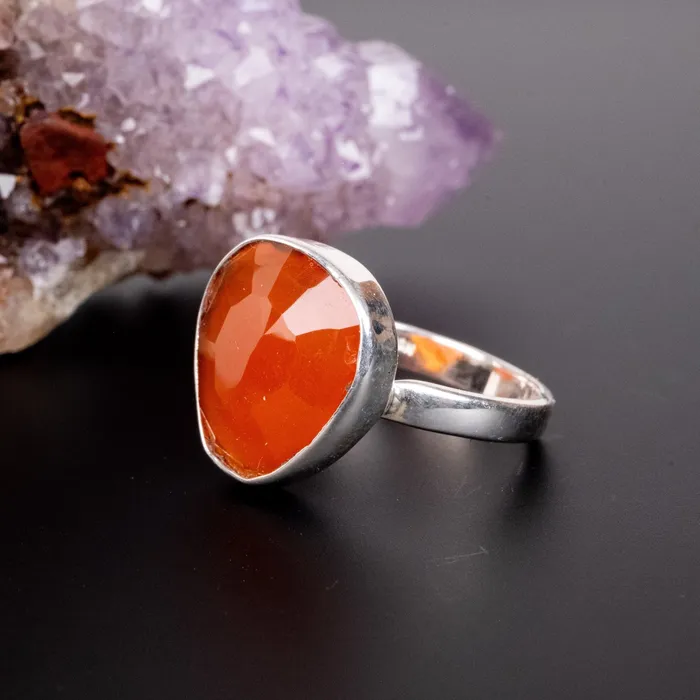 Rings InnerVision Crystals Carnelian Ring 15x14mm Size 7 925 Silver