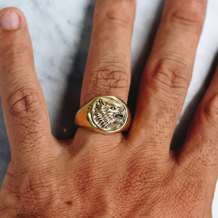 Rings JewelryLab WOLF RING BRASS