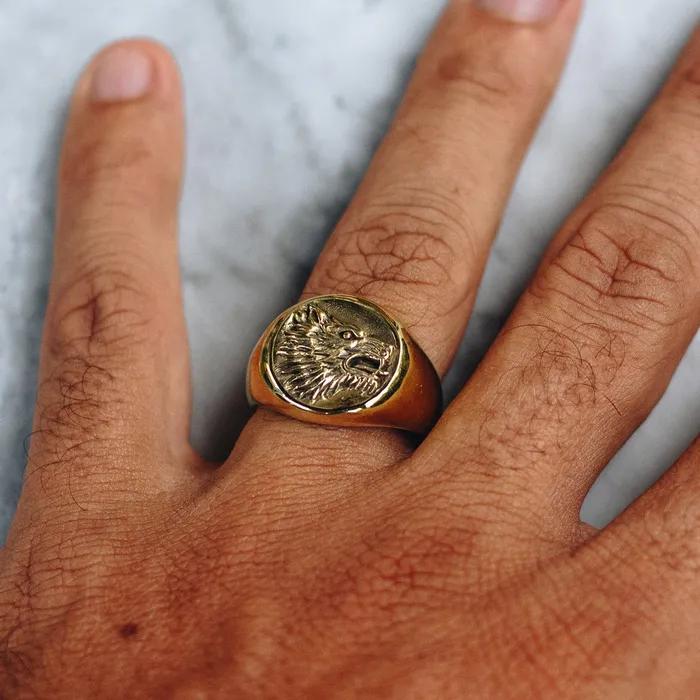 Rings JewelryLab WOLF RING BRASS