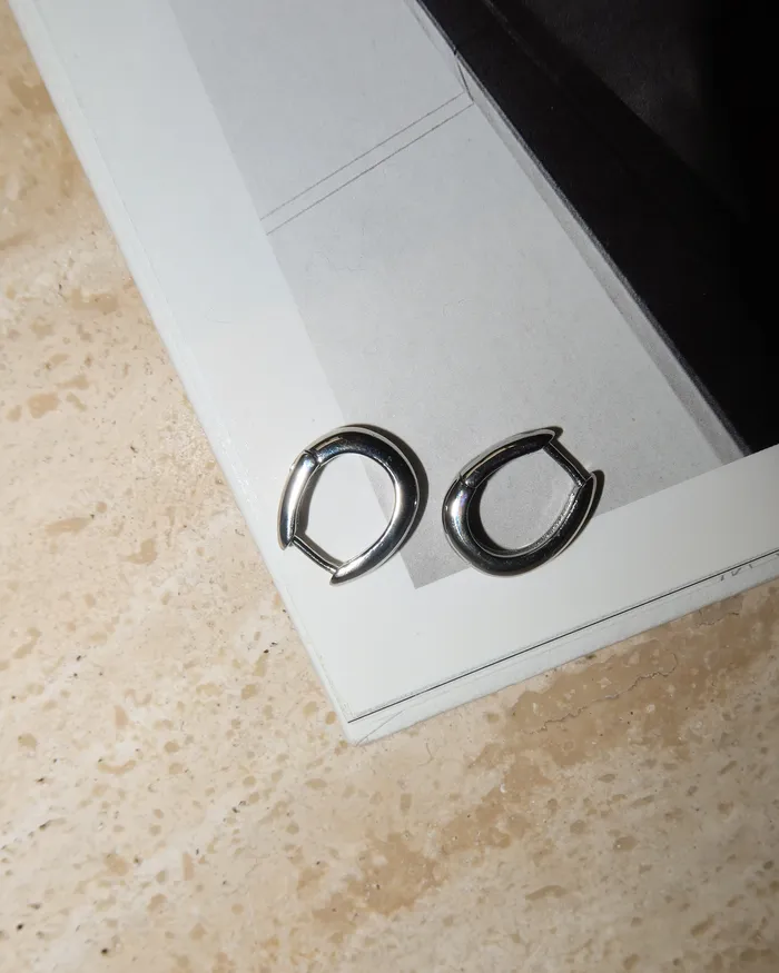 Rings Luv Aj Mini Carmella Huggies 15mm Silver Rings Luv Aj Mini Carmella Huggies 15mm Silver