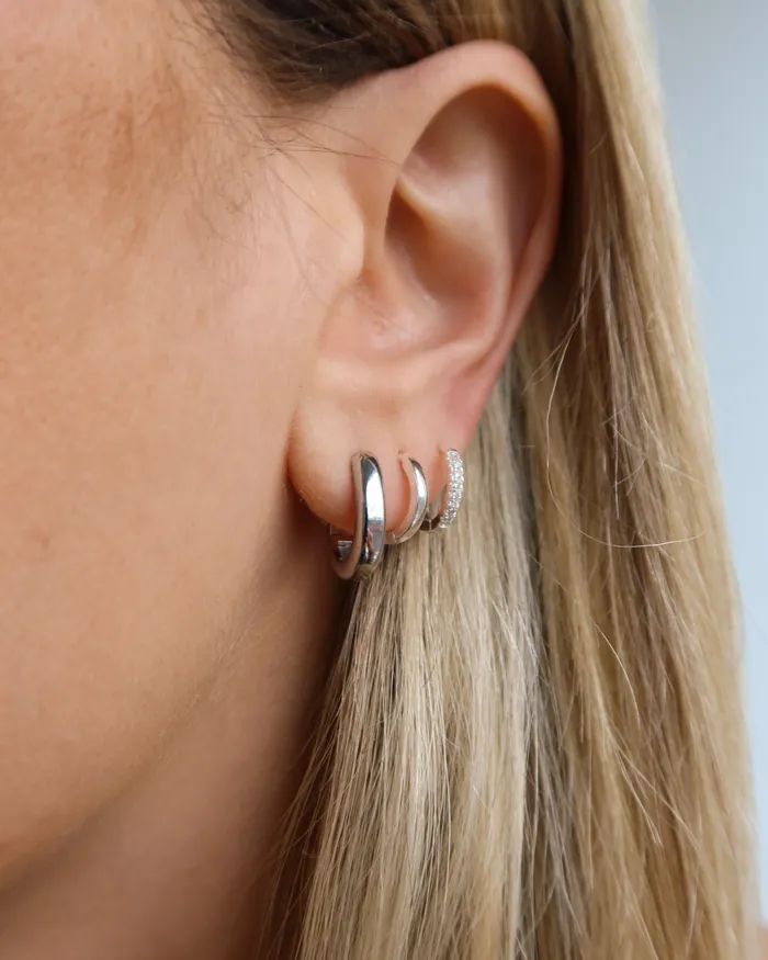 Rings Luv Aj Mini Carmella Huggies 15mm Silver Rings Luv Aj Mini Carmella Huggies 15mm Silver
