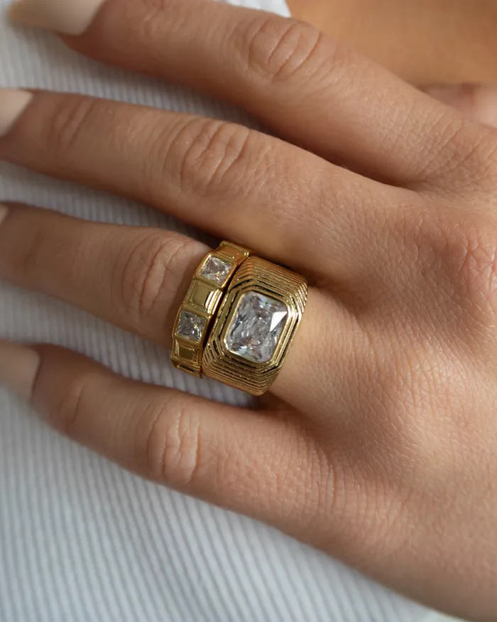 Rings Punk Stud Pyramid Ring Gold Luv Aj Rings Punk Stud Pyramid Ring Gold Luv Aj