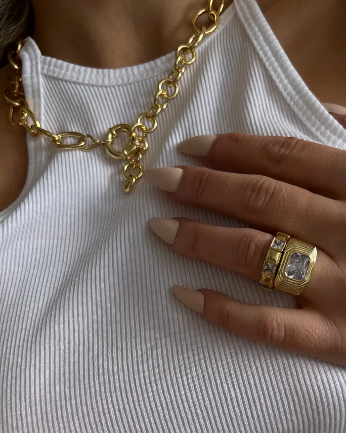 Rings Punk Stud Pyramid Ring Gold Luv Aj Rings Punk Stud Pyramid Ring Gold Luv Aj