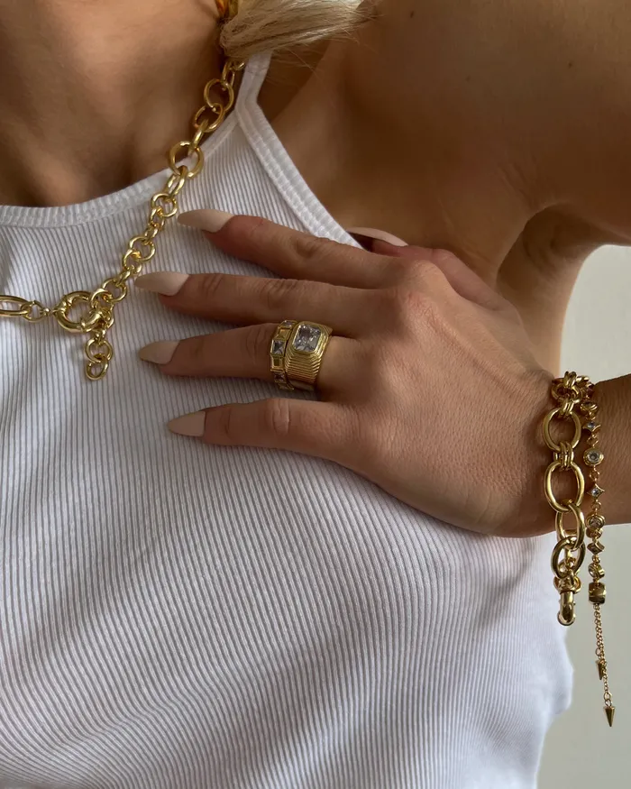 Rings Punk Stud Pyramid Ring Gold Luv Aj Rings Punk Stud Pyramid Ring Gold Luv Aj