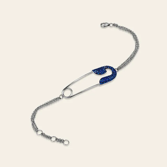 Securus Sapphire Bracelet Hand crafted in 18k white gold and set with highquality round brilliant cut blue sapphires Bracelets