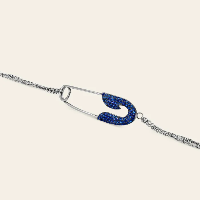 Securus Sapphire Bracelet Hand crafted in 18k white gold and set with highquality round brilliant cut blue sapphires Bracelets