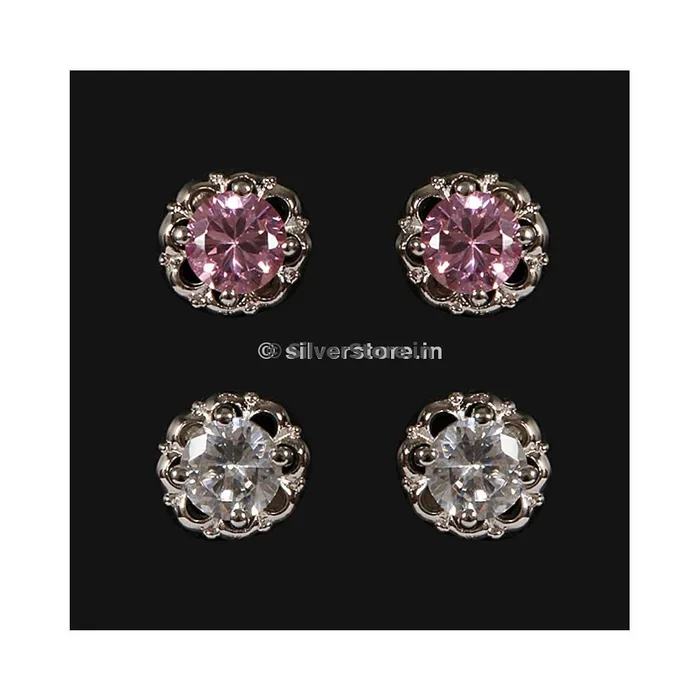 Silver Diamond Studs silversrorein Rings