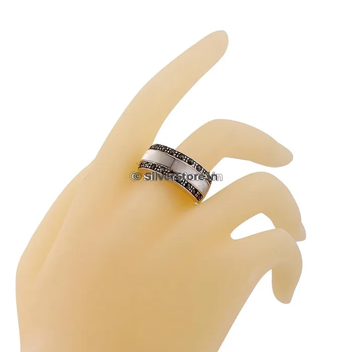 silversrorein Rings 925 Designer Silver Ring With SemiPrecious Stone