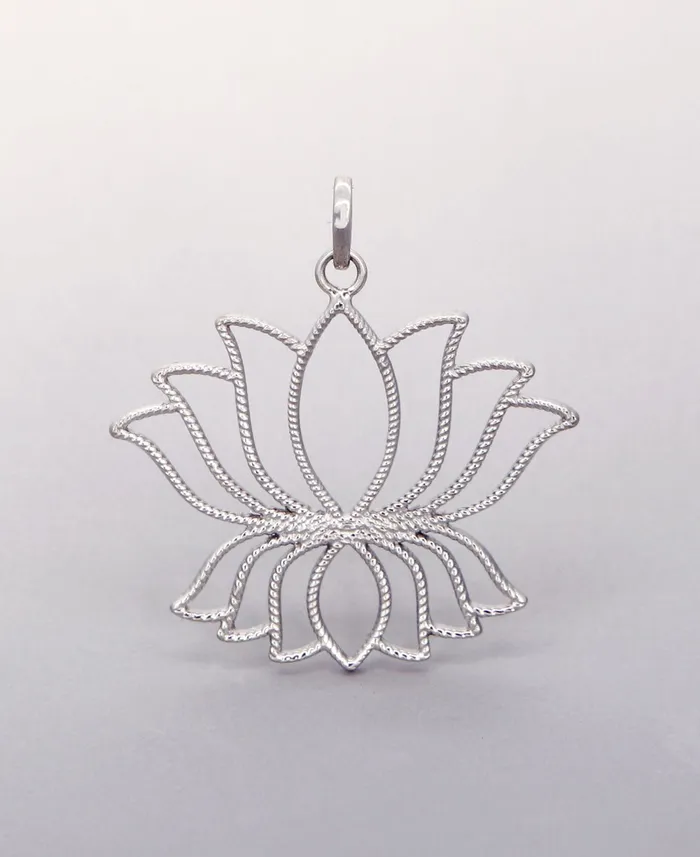 Sterling Silver Lotus Bloom Pendant Buddha Groove Necklaces