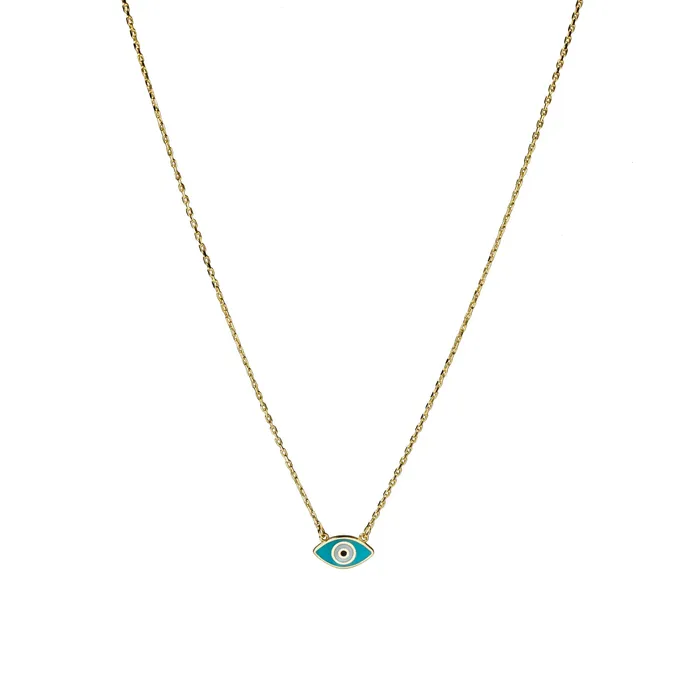 Suetables Necklaces 10K Gold Masal Turquoise Evil Eye Necklace