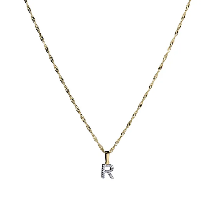 Suetables Necklaces 10K Gold Michaela Diamond Initial
