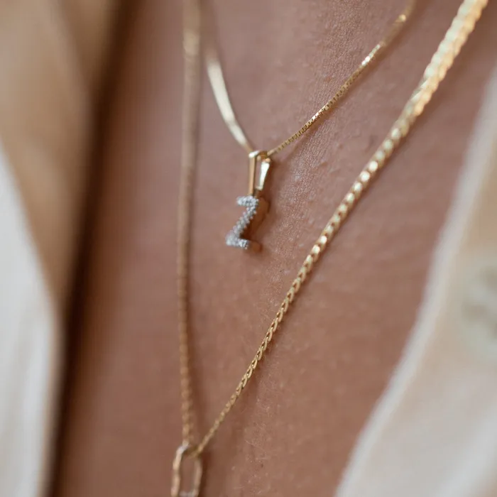 Suetables Necklaces 10K Gold Michaela Diamond Initial