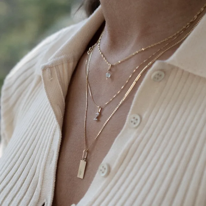 Suetables Necklaces 10K Gold Michaela Diamond Initial