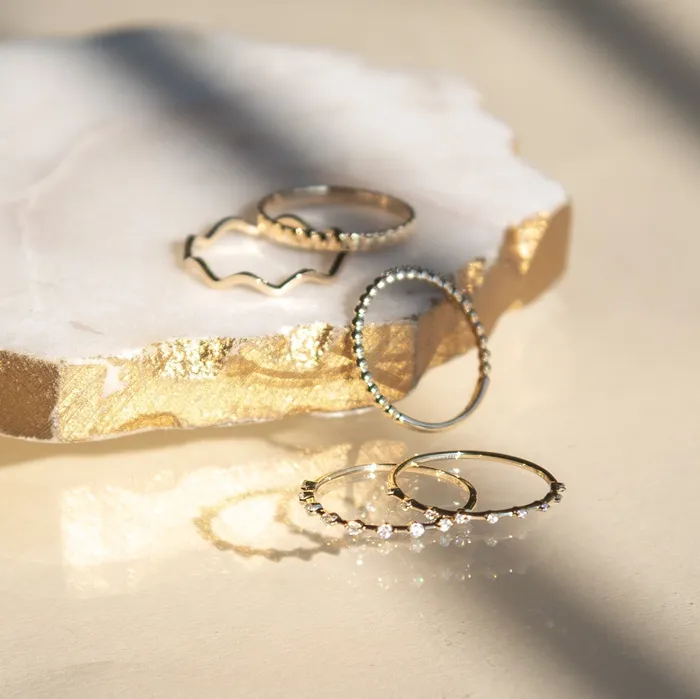 Suetables Rings 14K Gold Prong Set Ring