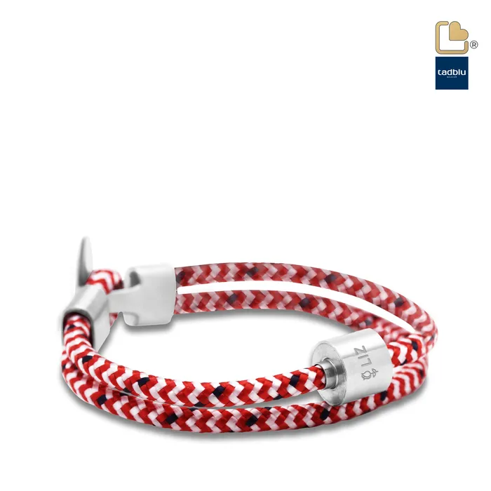 Tadblu Bracelets Red and White TadBlu Naval Cord Mens Cremation Bead Bracelet Tadblu Bracelets Red and White TadBlu Naval Cord Mens Cremation Bead Bracelet