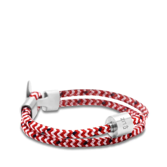 Tadblu Bracelets Red and White TadBlu Naval Cord Mens Cremation Bead Bracelet
