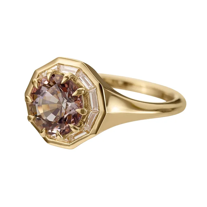 Tanzanite Trapeze Diamond Engagement Ring ARTEMER Rings