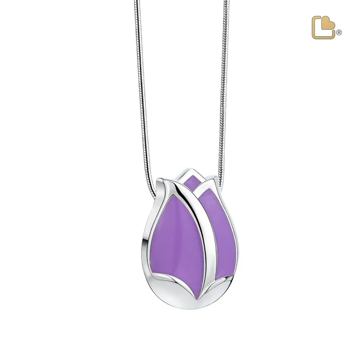 Tulip Ashes Pendant Pearl Purple Polished Silver LoveUrns Treasure Necklaces Tulip Ashes Pendant Pearl Purple Polished Silver LoveUrns Treasure Necklaces