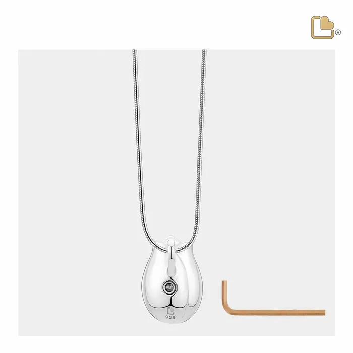 Tulip Ashes Pendant Pearl Purple Polished Silver LoveUrns Treasure Necklaces