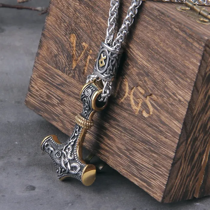 Viking Trinkets Mjlnir Thors Hammer Stainless Steel Necklace Necklaces