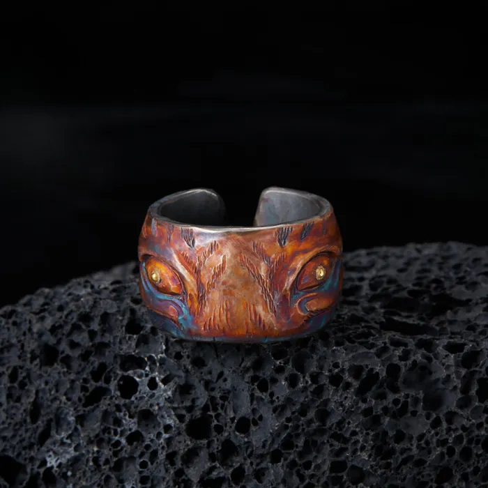 Viking Trinkets Rings Fenrirs Gaze Unique Sterling Silver Adjustable Ring Viking Trinkets Rings Fenrirs Gaze Unique Sterling Silver Adjustable Ring