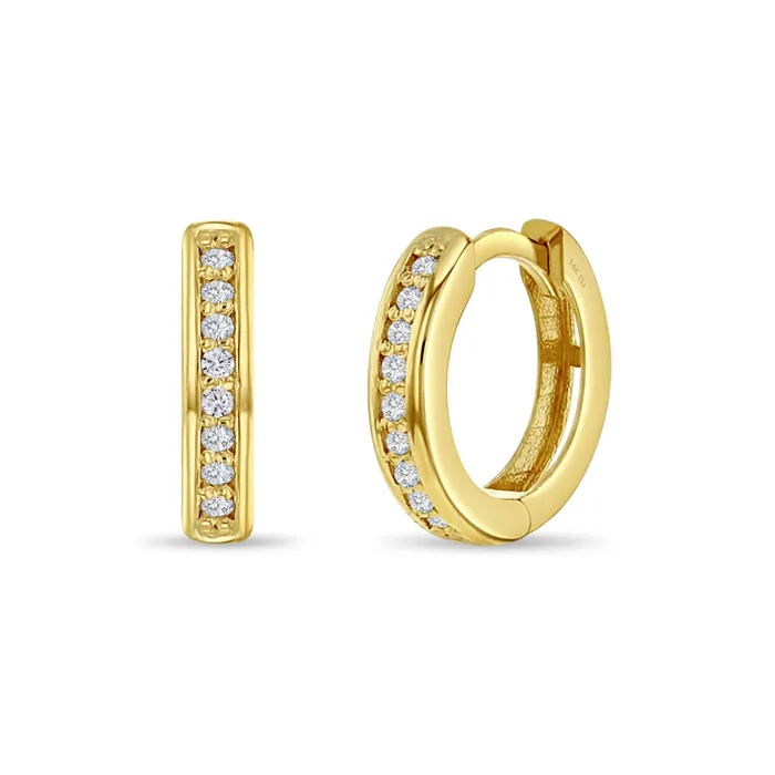14k Gold Clear CZ Huggie 7mm Toddler Kids Girls Earrings Hoop Baby Hoop Earrings Earrings 14k Gold Clear CZ Huggie 7mm Toddler Kids Girls Earrings Hoop Baby Hoop Earrings Earrings