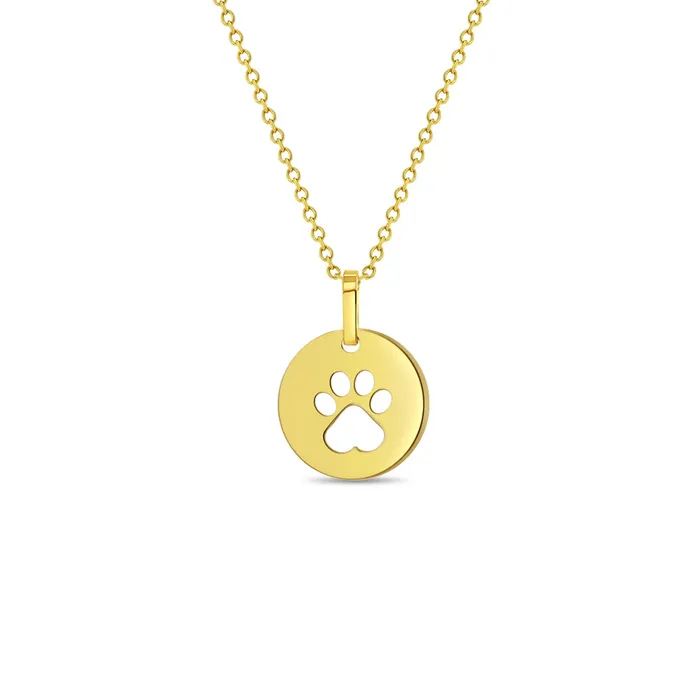 14k Gold Dog Paw Medal Womens PendantNecklace PPLRHIDDENPRODUCT Necklaces