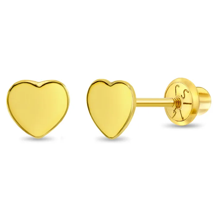 14k Gold Polished Heart Baby Toddler Kids Earrings Safety Screw Back Baby Screw Back Earrings Earrings 14k Gold Polished Heart Baby Toddler Kids Earrings Safety Screw Back Baby Screw Back Earrings Earrings