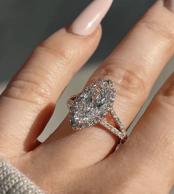 201 Carat Marquise Natural Diamond Engagement Ring Happy Jewelers Rings