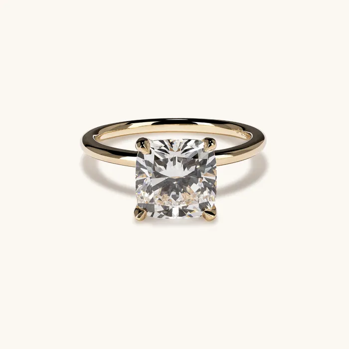 311 Square Cushion Lab Diamond Engagement Ring with Hidden Halo Happy Jewelers Rings