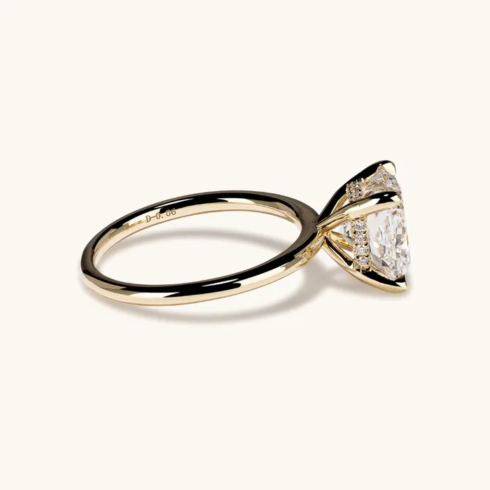 311 Square Cushion Lab Diamond Engagement Ring with Hidden Halo Happy Jewelers Rings