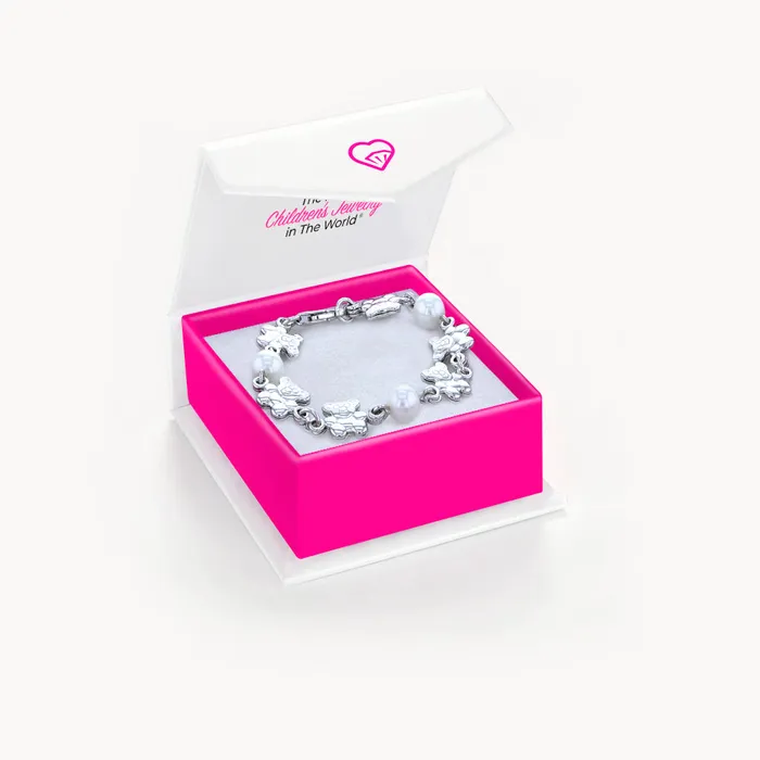45 Bear Pearl Baby Toddler Bracelet Sterling Silver Baby Pearl Bracelets Bracelets