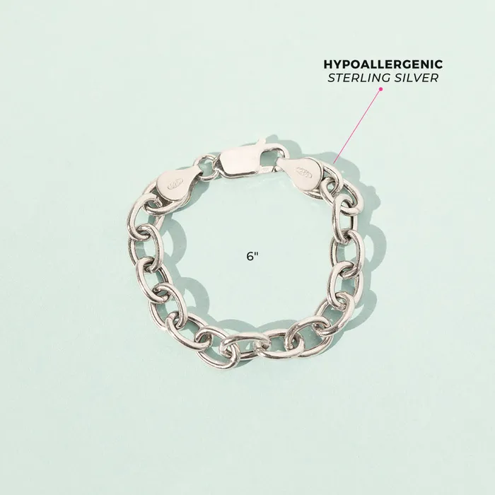 56 Traditional Link Chain Toddler Kids Boys Bracelet Sterling Silver Kids Final Sale Bracelets
