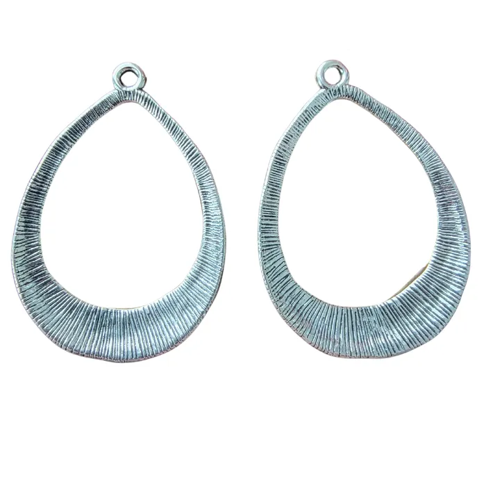 ABD Exclusives Earrings AB0631 Silver Pewter Oval Earring Findings 34x50mm Pkg 2