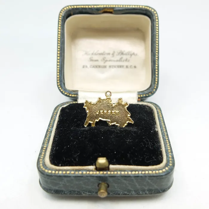 aliceden Charm Necklaces Vintage 9ct Gold Jersey Charm