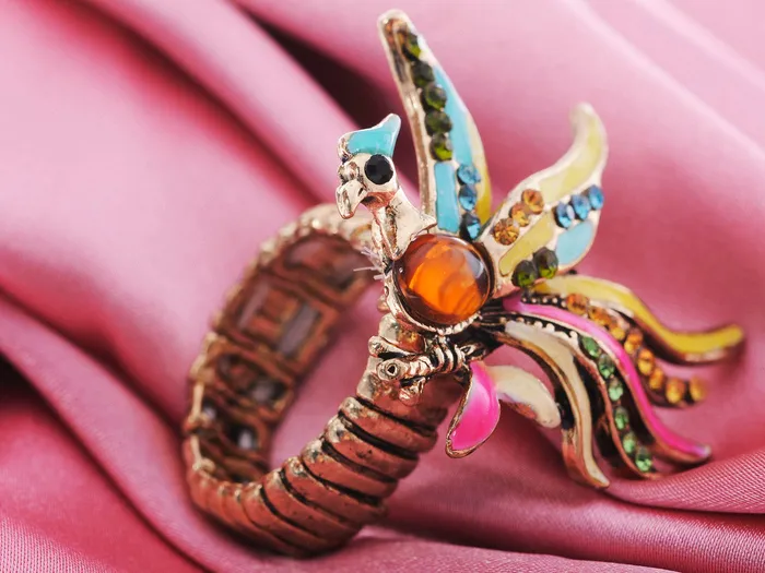 Alilang Antique Multicolored Colorful Phoenix Bird Ring Rings Alilang Antique Multicolored Colorful Phoenix Bird Ring Rings